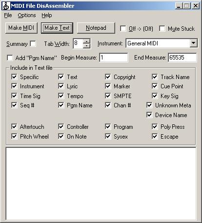 MIDI File DisAssembler