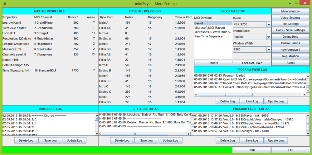 More Settings Window