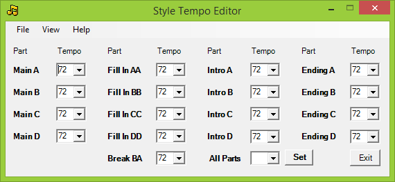 Style Tempo Editor